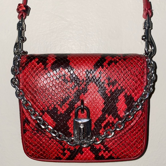 Red and Black snakeskin Rebecca Minkoff Love Too mini purse - perfect condition - Picture 1 of 6